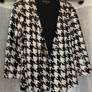 INC Women’s Sequin Houndstooth Jacket